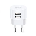 Chargeur uSAMS 2xUSB 2.1A Chargement rapide Blanc