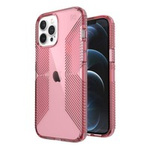 Speck Presidio Perfect-Clear avec poignées - Coque iPhone 12 12 Pro avec revêtement MICROBAN (Vintage Rose)