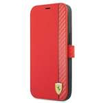 Coque FERRARI Apple iPhone 13 Pro Max Book On Track Carbon Stripe Red Case