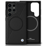 Coque BMW Leather Half Textured MagSafe pour Samsung Galaxy S25 Ultra black