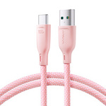 Joyroom Multi-Color Series SA34-AC6 Câble USB-A / USB-C 100W Transfert Rapide 1m - Rose