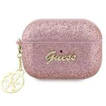 Coque Guess GUAP2GLGSHP Housse AirPods Pro 2 rose/rose Glitter Flake 4G Charm Case