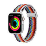 Bracelet Dux Ducis Strap (Mixture II Version) pour Apple Watch SE, 8, 7, 6, 5, 4, 3, 2, 1 (41, 40, 38 mm) bracelet bande tressée rayures pâles