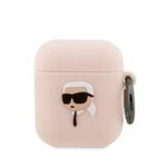 Karl Lagerfeld KLA2RUNIKP AirPods 1/2 cover pink/pink Silicone Karl Head 3D