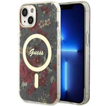 Coque Guess GUHMP14MHCFWSA iPhone 14 Plus 6.7" vert/kaki rigidecase Flower MagSafe Case