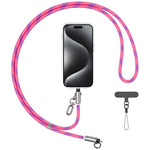 Smycz do telefonu z kablem do ładowania  Usams SJ745 60W USB-C do USB-C 1.2m różowy