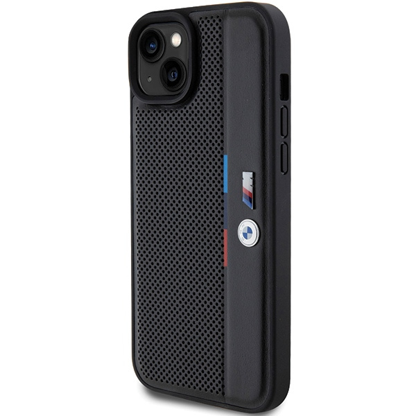 Cover Bmw Bmhcp15s23pupvk IPhone 15 / 14 / 13 6,1" Nero/nero durocase Linea Tricolore Perforata Case