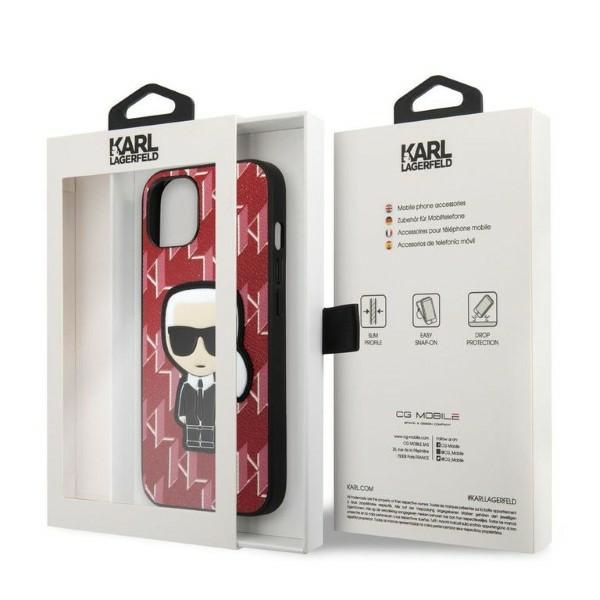 Coque Karl Lagerfeld Klhcp13spmnikpi iPhone 13 Mini 5.4" Hardcase Rouge/rouge Monogram Iconik Patch Case