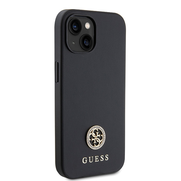 Hülle Guess GUHCP15SPS4DGPK iPhone 15 6.1" schwarz/schwarz hartcase Strass Metall Logo Case