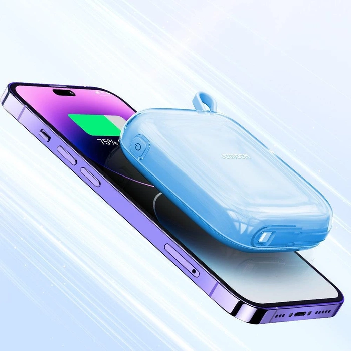 Joyroom Powerbank 10000 mAh Jelly Series 22,5 W mit integriertem Lightning Kabel blau (JR-L003)