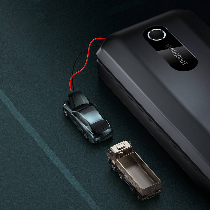 Baseus power bank Power Starter Jump Starter booster 1000mAh 12V (1000A / 500A) + clip a coccodrillo nero (CGNL020101)