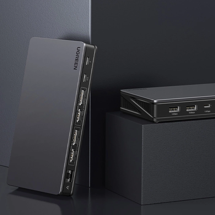 Adaptateur HUB UGREEN CM615 USB-C vers 2x USB-A, 1x USB-C 3.1, 2x HDMI, 2x DP, SD/TF, RJ45