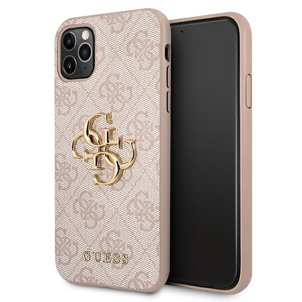  GUESS   11 Pro 4G Logotipo metálico grande Rosa Hardcase