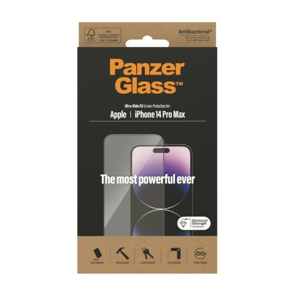 Glass PanzerGlass Ultra-Wide Fit iPhone 14 Pro Max 6.7" Screen Protection Antibacterial 2774