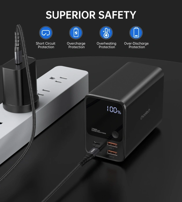 Choetech B635BK powerbank 2xUSB-A / 2xUSB-C 27000mAh - black