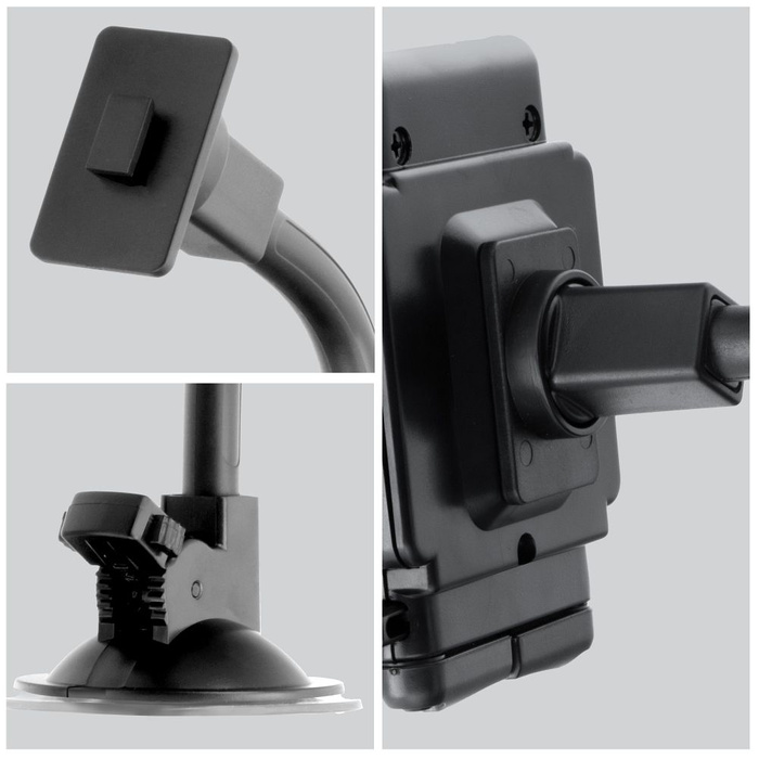 Uchwyt na telefon do samochodu uniwersalny Forcell F-Grip Regular 27 cm do szyby / deski / kratki czarny