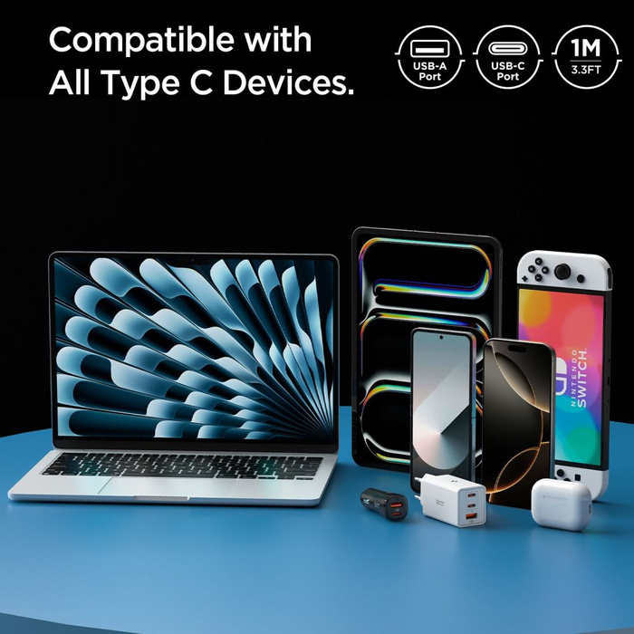 Spigen EB6010AC ESSENTIAL TYP-C KABEL 60W 100CM WEISS