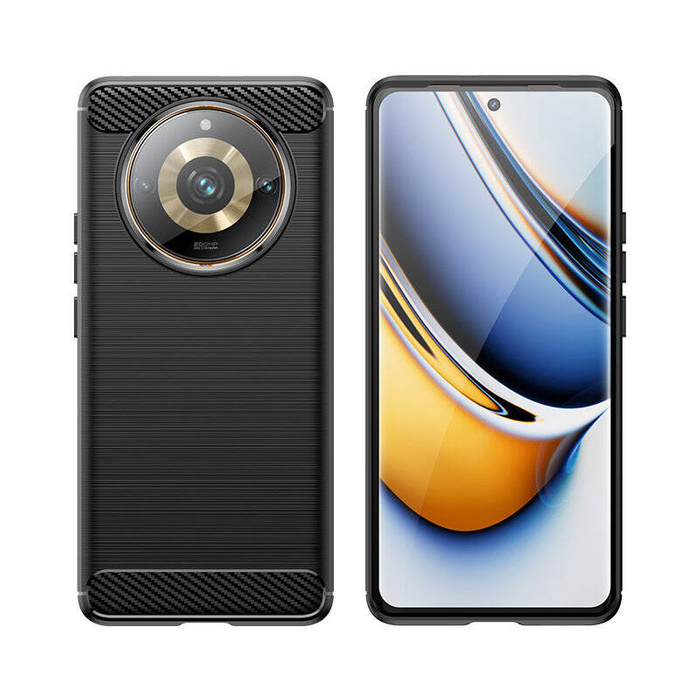 Flexible Hülle mit Carbonmuster für Realme 11 Pro / 11 Pro+ Carbon Case – Schwarz