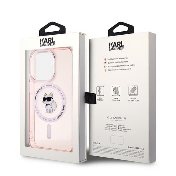 Etui Karl Lagerfeld KLHMP14XHFCCNOP iPhone 14 Pro Max 6.7" różowy/pink hardcase IML Choupette MagSafe