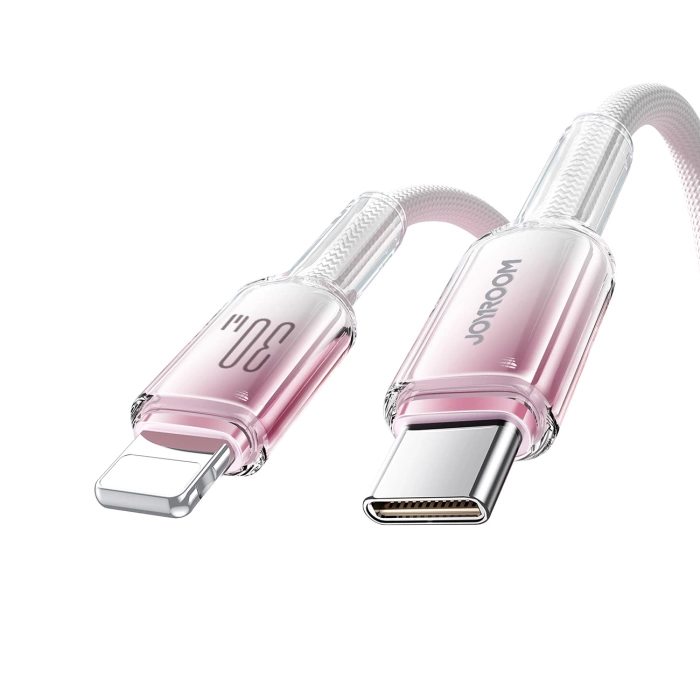 Joyroom S-A42 Crystal-Clear Series 30W USB-C – Lightning Kabel 1,2 m – Weiß