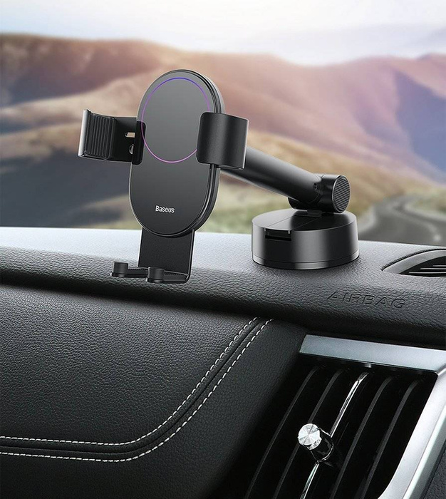 [APRÈS RETOUR] Baseus Gravity Car Mount Dashboard Windshield Phone Bracket Holder black (SUYL-JY01)