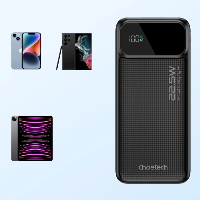 Choetech B729 Powerbank 20000 mAh 22,5 W PD USB-A / USB-C – schwarz