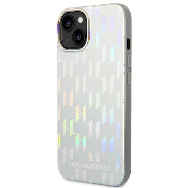 Case KARL LAGERFELD Apple iPhone 14 Monogram Iridescent Silver Hardcase