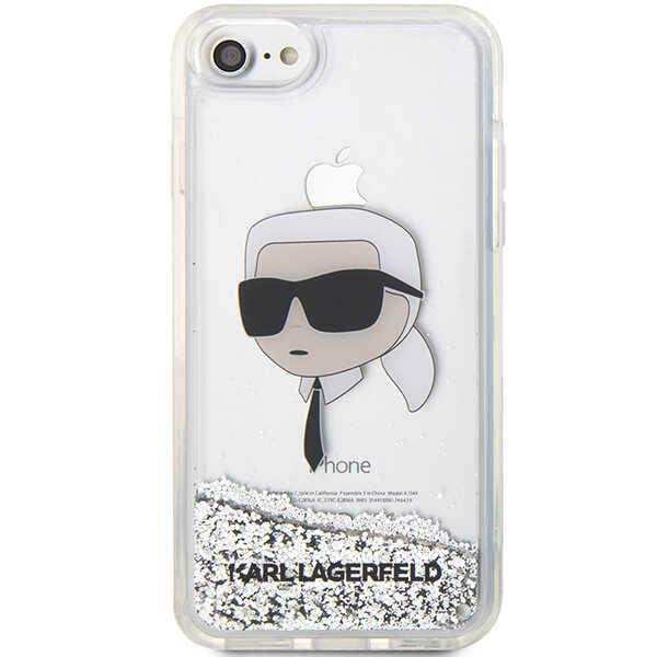Cover Karl Lagerfeld KLHCI8LNKHCH iPhone 7/8/ SE 2020/2022 argento/argento durocase Glitter Karl Head Case