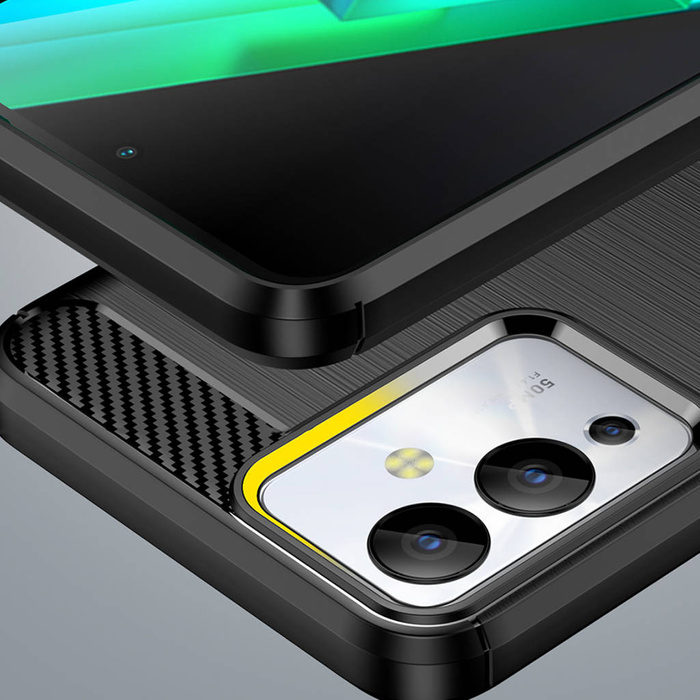 Pouzdro Carbon Case pro flexibilní silikonový karbonový kryt Infinix Note 12i černý