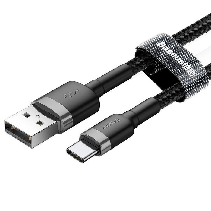 Kabel USB-C BASEUS Cafule 2A 2m šedá/černá