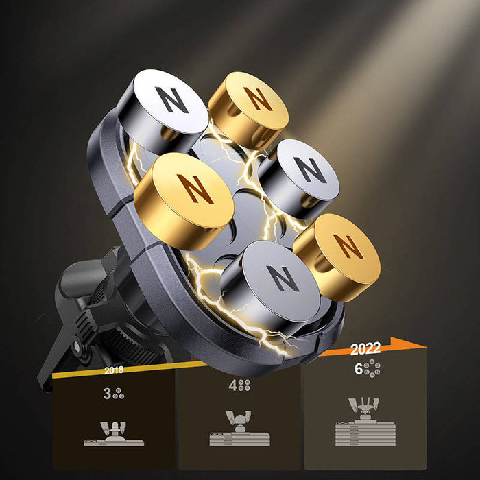 Support de téléphone de voiture magnétique Joyroom pour grille d&#39;aération gris (JR-ZS311)