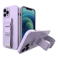 Corde case gel coque avec chaîne sac en laisse iPhone 12 Pro Max violet