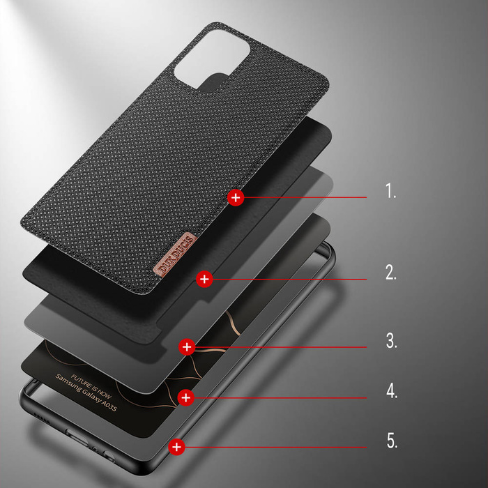 Kryt pouzdra Dux Ducis Fino, materiál nylon Samsung Galaxy A03s černý