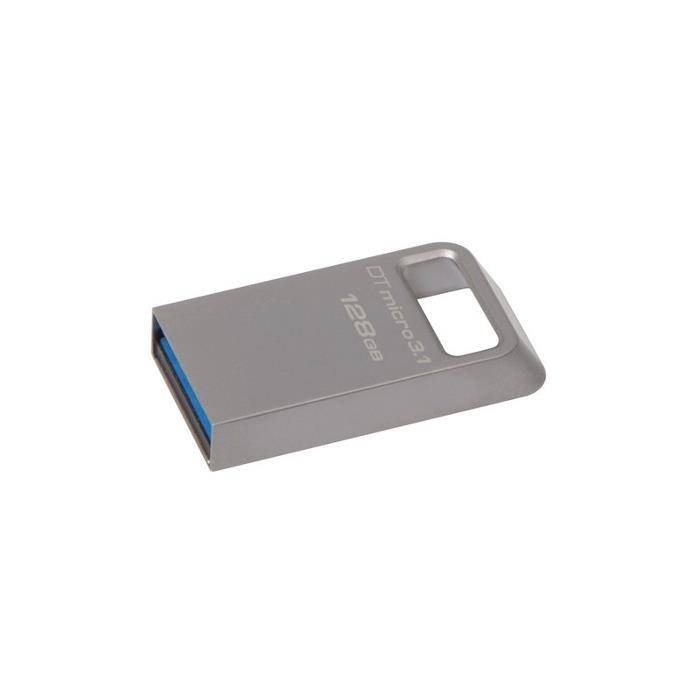 Kingston DT Micro 3.1 (128 Go | USB 3.0/USB 3.1) métal argenté