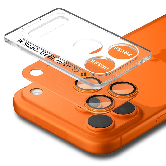 CAMERA PROTECTOR Spigen OPTIK PRO XL GLAS.TR "EZ FIT" CAMERA PROTECTOR IPhone 17 PRO ORANGE