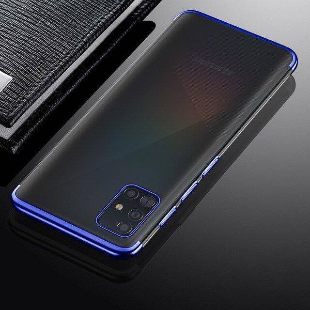 Custodia protettiva in gel TPU trasparente per Samsung Galaxy A72 4G blu