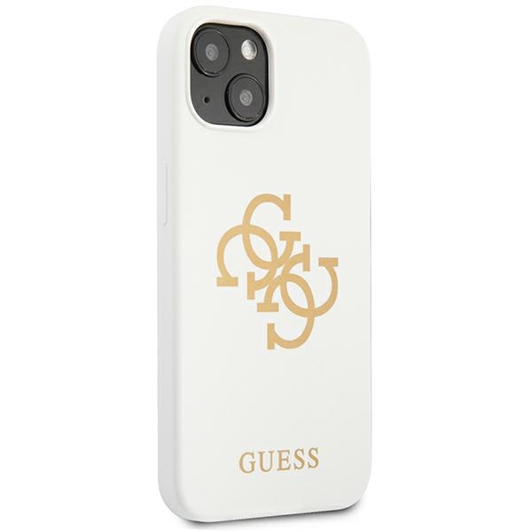 Hülle GUESS Apple iPhone 13 Mini Silikon 4G Logo Weiß Hardcase