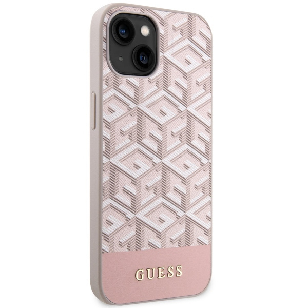 Coque Guess GUHMP14SHGCFSEP iPhone 14 6.1" pink/pink hard case GCube Stripes MagSafe Case