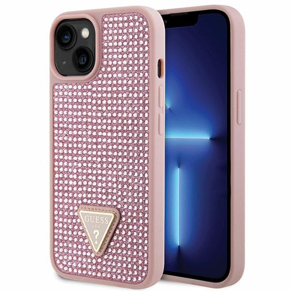 Funda Guess GUHCP14MHDGTPP iPhone 14 Plus 6.7" rosa/rosa durocase Rhinestone Triángulo Case
