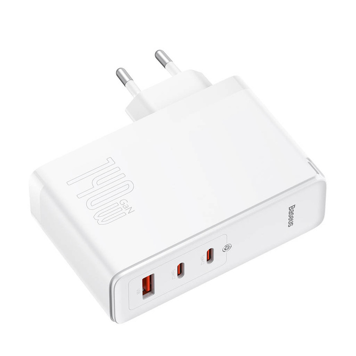 Baseus GaN5 Pro fast charger 2xUSB-C + USB 140W EU white (CCGP100202)