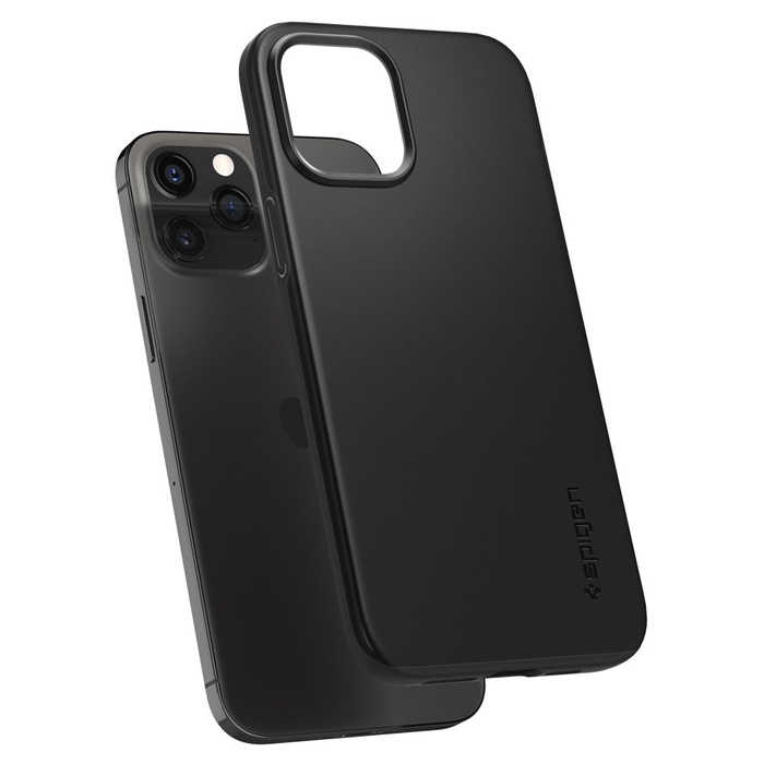 Pouzdro SPIGEN iPhone 12 / 12 Pro Thin Fit Black Černé černé pouzdro