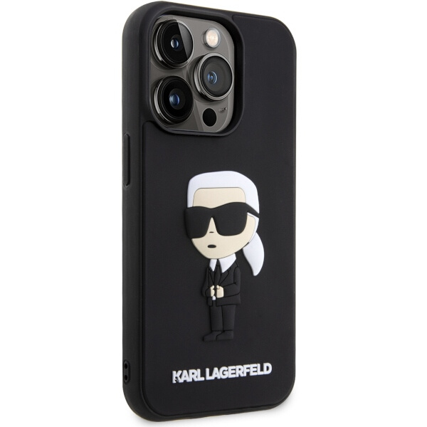 Case Karl Lagerfeld KLHCP14L3DRKINK iPhone 14 Pro 6.1" black/black hardcase Rubber Ikonik 3D Case
