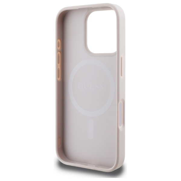Etui Guess iPhone 16 Pro Max 6,9" różowy/pink HC MagSafe Safiano Peony Classic Logo