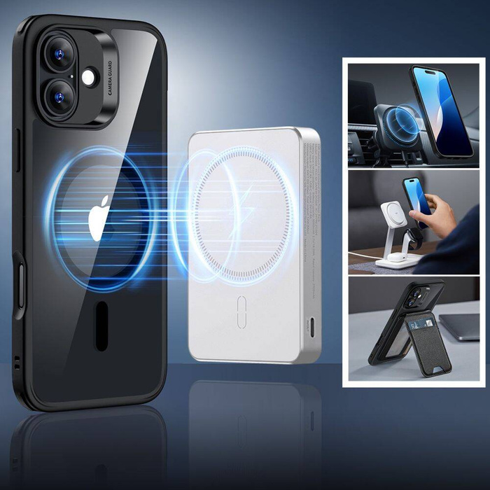 Etui ESR CLASSIC HYBRID HALOLOCK MAGSAFE & TEMPERED GLASS IPHONE 16 PLUS CLEAR/BLACK