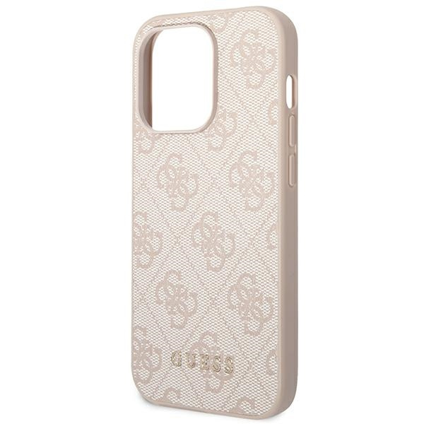 Case Guess iPhone 14 Pro 6.1" pink/pink hard case 4G Metal Gold Logo