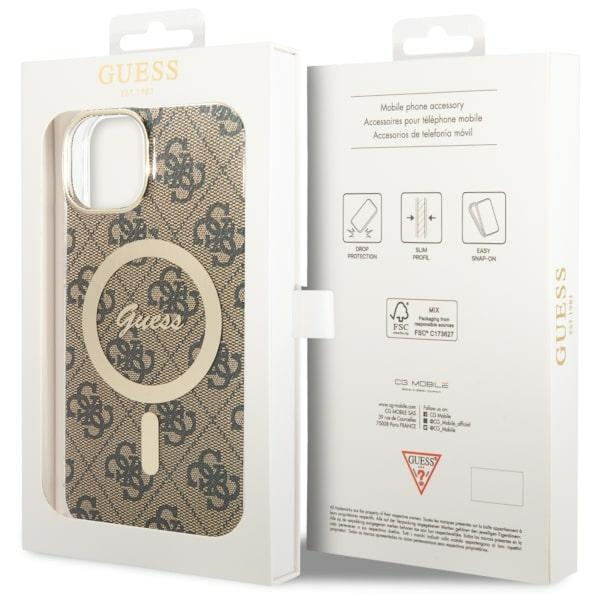 Funda Guess GUHMP14SH4STW iPhone 14 6.1" marrón/marrón durocase 4G MagSafe Case