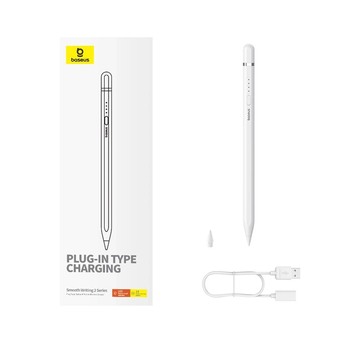 Active stylus Baseus Smooth Writing Series with wireless charging, lightning (White)
