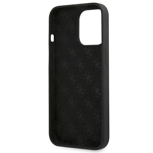 Case GUESS Apple iPhone 13 Pro Max Silicone Script Gold Logo Black Hardcase