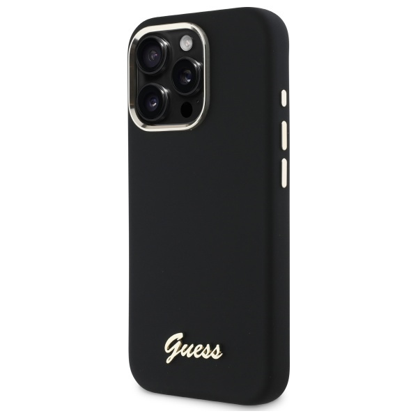 Guess GUHCP16XSMBSLK iPhone 16 Pro Max 6.9" czarny/black hardcase Silicone Script Metal Logo & Frame