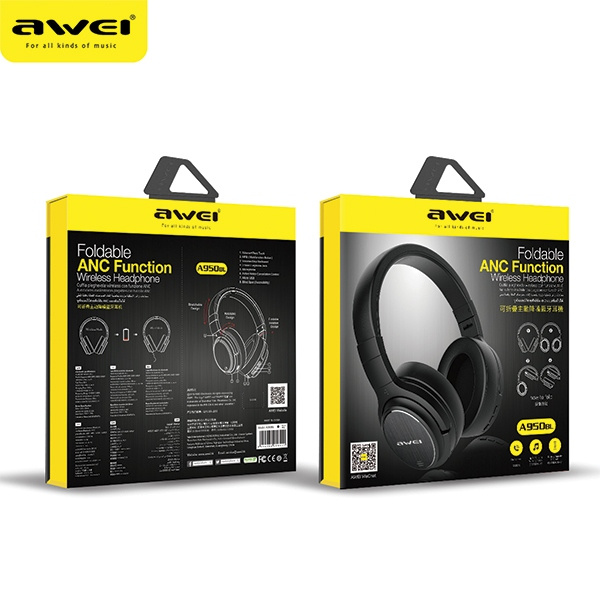 Bluetooth Headphones AWEI A950BL ANC earmuff Black